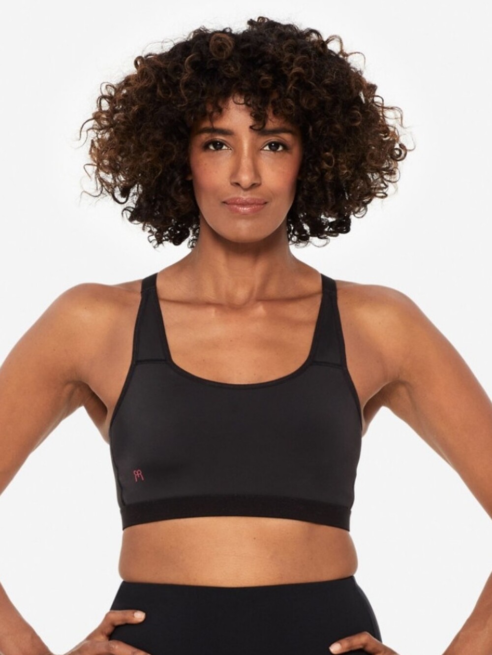 Ruby Ribbon Sport Demiette Bra Black Size 48/4XL Style #1802